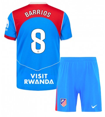 Atletico Madrid Pablo Barrios #8 Tredjetrøje Børn 2025-26 Kortærmet (+ Korte bukser)